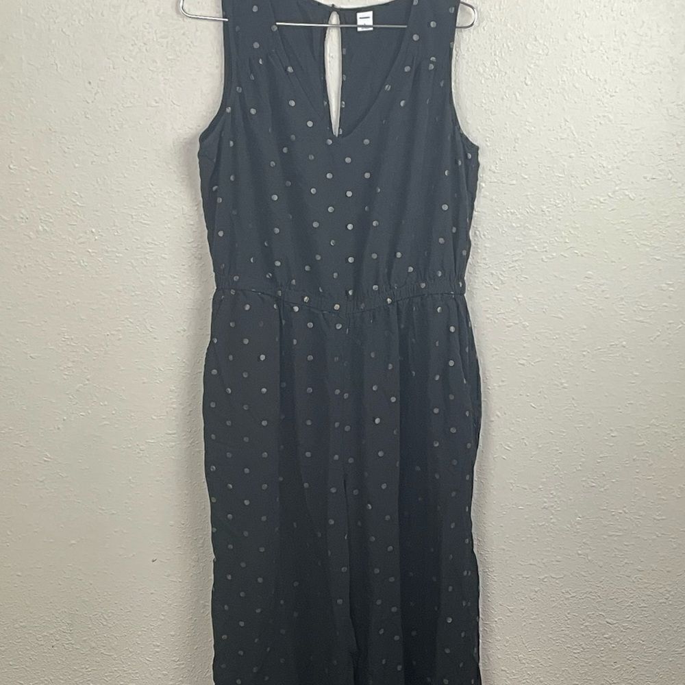 Pre-Owed Old Navy Womens Black Polka Dot Romper Size L
